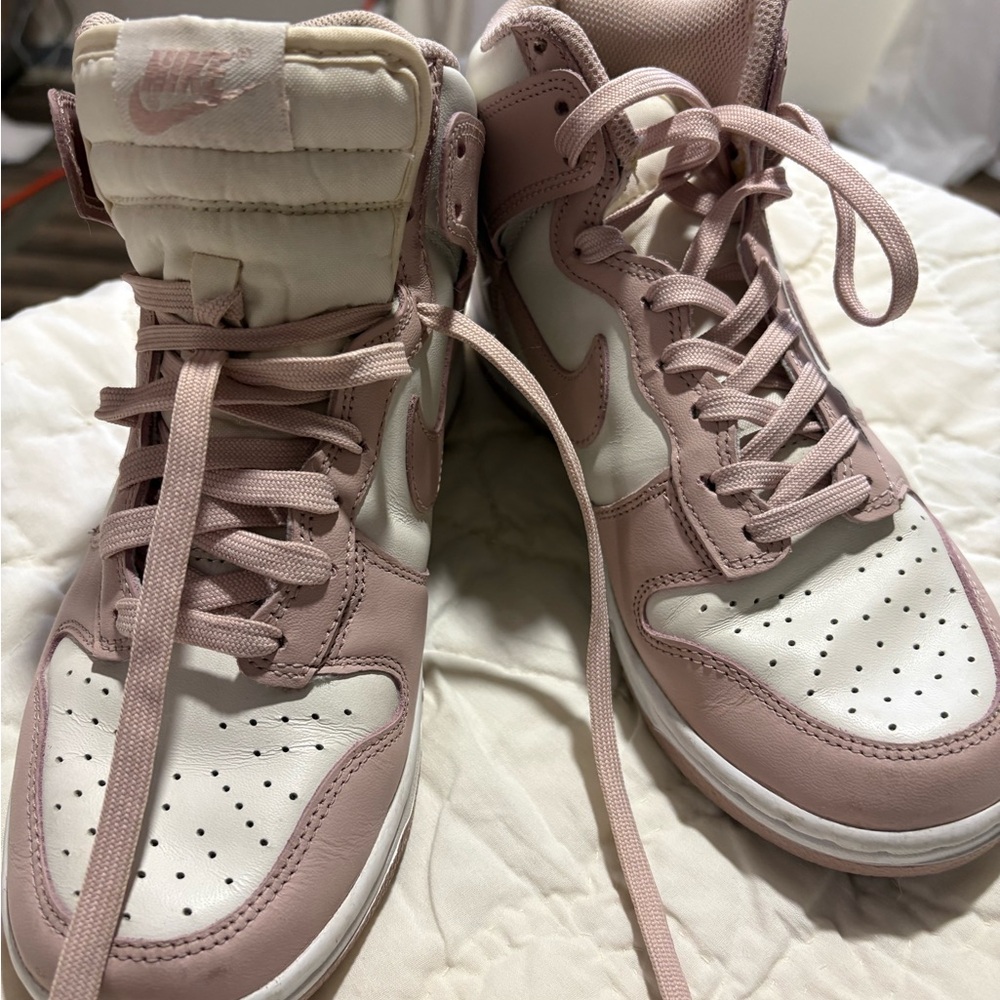 Nike Women's Blush Pink and White Sneakers
